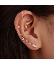 (1Piece) Multi-option Wholesale Fashion Ear Bone Nails S925 Opal Ear Stud - Golden