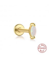 (1Piece) Multi-option Wholesale Fashion Ear Bone Nails S925 Opal Ear Stud - Golden