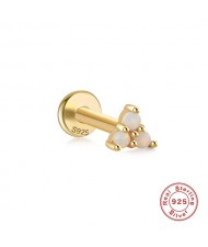 (1Piece) Multi-option Wholesale Fashion Ear Bone Nails S925 Opal Ear Stud - Golden