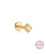 (1Piece) Multi-option Wholesale Fashion Ear Bone Nails S925 Opal Ear Stud - Golden