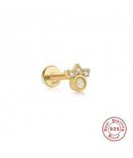 (1Piece) Multi-option Wholesale Fashion Ear Bone Nails S925 Opal Ear Stud - Golden