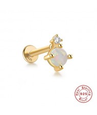 (1Piece) Multi-option Wholesale Fashion Ear Bone Nails S925 Opal Ear Stud - Golden