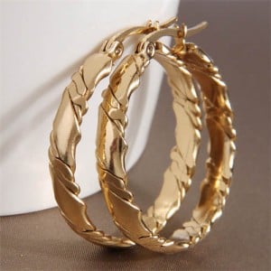 Patched Design Big Hoop Fashion Stainless Steel Wholesale Earrings