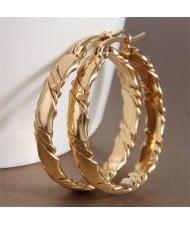 Patched Design Big Hoop Fashion Stainless Steel Wholesale Earrings