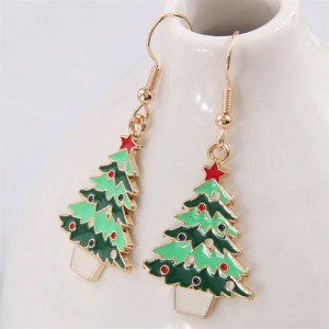 U.S. and European Fashion Christmas Tree Wholesale Costume Earrings