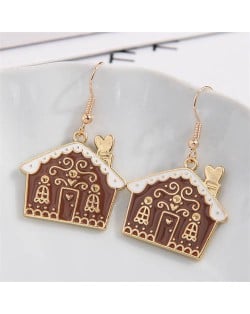 Christmas Fashion Cute House Design Wholesale Gift Earrings