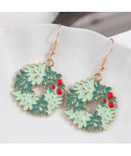 Christmas Fashion Wreath Design Wholesale Gift Earrings