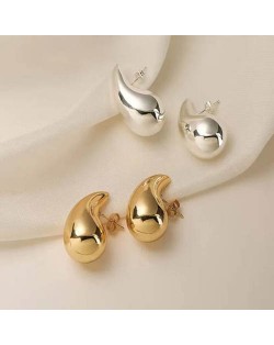 1 Pair Minimalist Design Water Droplets Wholesale Stainless Steel Earrings