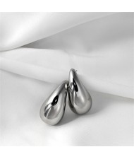 1 Pair Minimalist Design Water Droplets Wholesale Stainless Steel Earrings