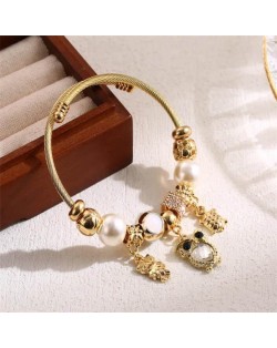 Night Owl and Turtle Charm Fashion Golden Wholesale Friendship Bracelet