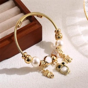 Night Owl and Turtle Charm Fashion Golden Wholesale Friendship Bracelet