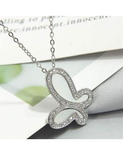 Shining Cubic Zirconia Graceful Butterfly Pendant Wholesale Costume Necklace