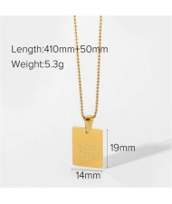 Ins Internet Celebrity Style Text Engraving Pendant Stainless Steel Trendy Necklace