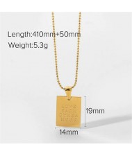 Ins Internet Celebrity Style Text Engraving Pendant Stainless Steel Trendy Necklace
