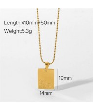 Ins Internet Celebrity Style Text Engraving Pendant Stainless Steel Trendy Necklace
