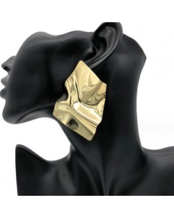 Nigeria African Folding Fashion Wholesale Costume Earrings - Golden