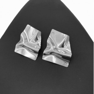 Nigeria African Folding Fashion Wholesale Costume Earrings - Silver