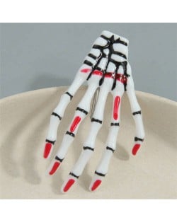 Halloween Fashion Skull Claw Wholesale Hair Clip - White