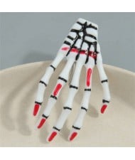 Halloween Fashion Skull Claw Wholesale Hair Clip - White