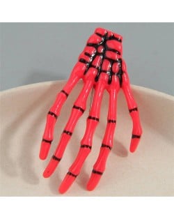 Halloween Fashion Skull Claw Wholesale Hair Clip - Red