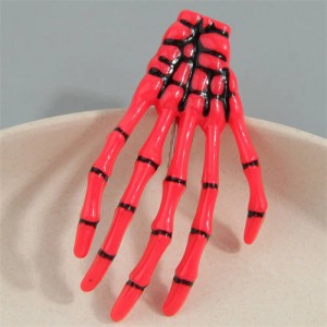Halloween Fashion Skull Claw Wholesale Hair Clip - Red