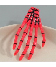 Halloween Fashion Skull Claw Wholesale Hair Clip - Red