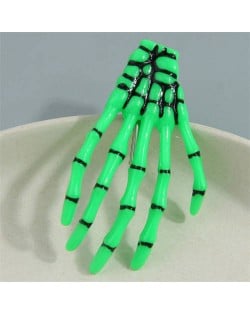 Halloween Fashion Skull Claw Wholesale Hair Clip - Green