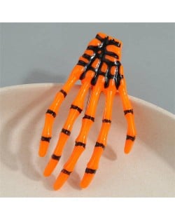 Halloween Fashion Skull Claw Wholesale Hair Clip - Orange