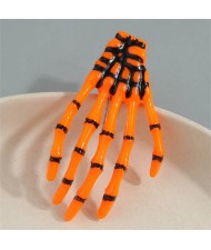 Halloween Fashion Skull Claw Wholesale Hair Clip - Orange