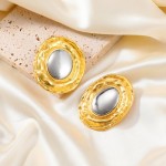 Cap Shape Two-tone Metal Design Wholesale Fashion Women Earrings - Golden