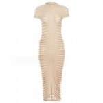 Solid Color Temperament Slim Knit Fashion Dress - Khaki