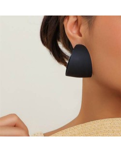 Candy Color Minimalist Circle Fashion Wholesale Women Earrings - Black