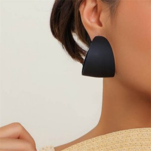 Candy Color Minimalist Circle Fashion Wholesale Women Earrings - Black
