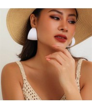 Candy Color Minimalist Circle Fashion Wholesale Women Earrings - White