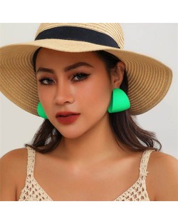 Candy Color Minimalist Circle Fashion Wholesale Women Earrings - Green