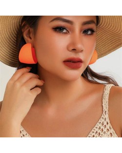 Candy Color Minimalist Circle Fashion Wholesale Women Earrings - Orange