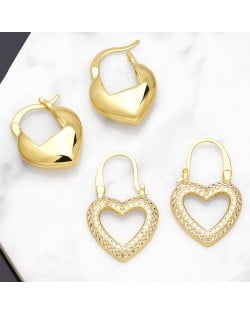 1 Pair Vintage Alloy Peach Heart Fashion Earrings Wholesale Women Ear Cuffs