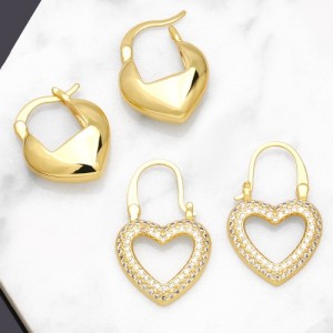 1 Pair Vintage Alloy Peach Heart Fashion Earrings Wholesale Women Ear Cuffs