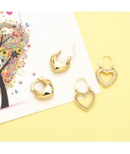 1 Pair Vintage Alloy Peach Heart Fashion Earrings Wholesale Women Ear Cuffs