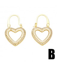 1 Pair Vintage Alloy Peach Heart Fashion Earrings Wholesale Women Ear Cuffs