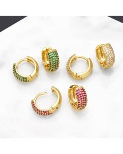 1 Pair US Popular Round Shape Cubic Zirconia Fashion Wholesale Women Ear Cuffs