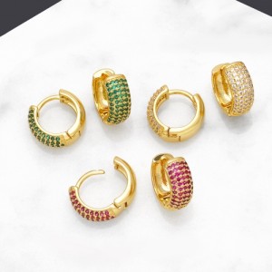1 Pair US Popular Round Shape Cubic Zirconia Fashion Wholesale Women Ear Cuffs
