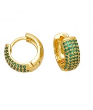 1 Pair US Popular Round Shape Cubic Zirconia Fashion Wholesale Women Ear Cuffs