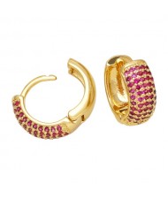 1 Pair US Popular Round Shape Cubic Zirconia Fashion Wholesale Women Ear Cuffs