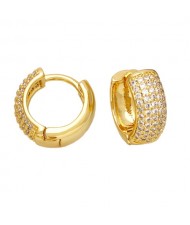 1 Pair US Popular Round Shape Cubic Zirconia Fashion Wholesale Women Ear Cuffs