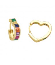 1 Pair Fashion Heart Shape Design Cubic Zirconia Wholesale Women Ear Cuffs