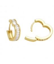 1 Pair Fashion Heart Shape Design Cubic Zirconia Wholesale Women Ear Cuffs