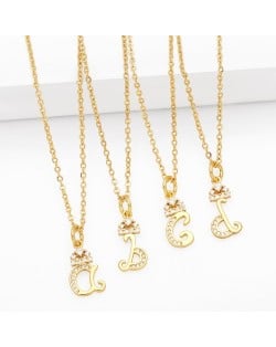 1 Piece 26 Letters Available Simple Fashion Women Wholesale Copper Necklace