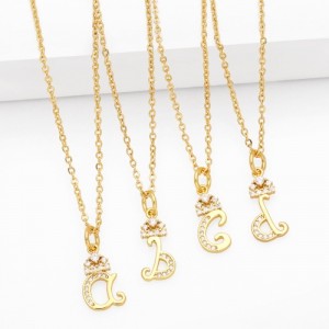 1 Piece Lowercase Letter Pendant Simple Fashion Women Wholesale Copper Necklace