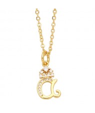 1 Piece 26 Letters Available Simple Fashion Women Wholesale Copper Necklace